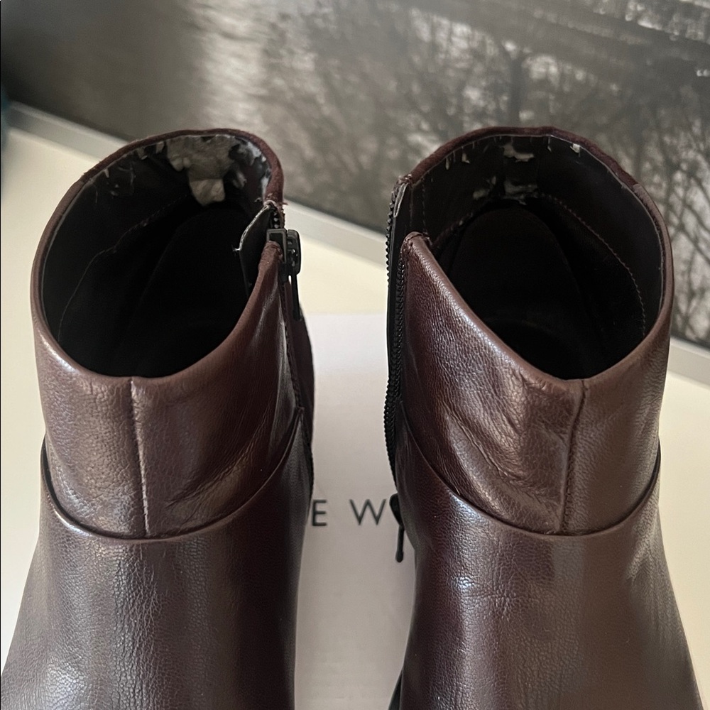 2/$7 Nine West Dark Brown Ankle Boots with box - Picture 4 of 8